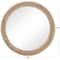 Brown Wood Beaded Frame Wall Mirror with Distressing 28" x 2" x 28"